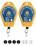 QWORK Spring Balancer 2 Pack 1.1–3.3 lbs Load Range – Adjustable Retractable Tool Hanger for Assembly, Workshop & Garage