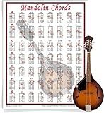 Mini Mandolin Chord Chart Poster - Laminated Mandolin Instrument Chart for Beginners and Musicians - Music Theory Poster with 56 Chords - Mandolin Accessories - 8.5" x 11" - Walrus Productions