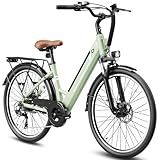 Jasion 26" Electric Bike for Adults, Internal Removable Battery Ebike with 4 Modes & 7-Speed, UL2849 Certified, 1200W Peak Motor, Max 28Mph & 50Miles, Shock Absorber, City Commuter E Bike