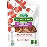 Cascadian Farm Organic Granola with No Added Sugar, Cinnamon Apple Cereal, Resealable Pouch, 11 oz