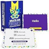 Briston Portuguese Conversational Phrase Flash Cards - 75 Beginner Brazilian Sayings for Travel - Memory and Quick Reference - Educational Language Learning Resource Tool