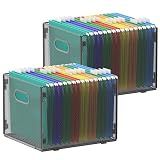 samstar 2 Pack Hanging File Organizer, Mesh File Folder Box Filing Box File Cabinet Organizer Storage Boxes, Letter Size