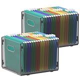 samstar 2 Pack Hanging File Organizer, Mesh File Folder Box Filing Box File Cabinet Organizer Storage Boxes, Letter Size