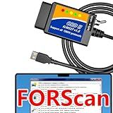 Ford Diagnostic Scan Tool FORScan OBD2 Scanners Adapter OBD to USB ELM327 Adapter Scanner Code Reader OBDII OBD 2 Read and Clear Diagnostic Trouble Codes FORScan Programming Lincoln Mercury Mazda