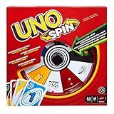 Mattel Games UNO Spin Card Game for Kid, Adult & Family Nights, Classic Play with Toy Spinner, New Challenges & Rules, Rainy Day Activity