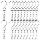 MBAIYO 20-Pack Swivel Hooks Clips, 360 Degree Wind Spinners Swivel Hooks Clips for Hanging Wind Spinners Wind Chime Parts Crystal Twisters Garden Bells Party Supply Suncatcher Supplies