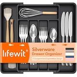 Lifewit Expandable Silverware Drawer Organizer, Kitchen Utensil Tray