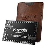 KAYOUBI Guitar Action Gauge – Matte Black Stainless Steel String Height Ruler with Dual Metric & Imperial Scales, Smooth Edges & Protective PU Case for Acoustic, Electric Guitars & Bass