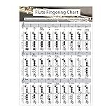 Flute Fingering Chart,Portable Color-Coded Flute Chord Poster for Beginners,Durable Practice Reference Guide for Student Flute Players,Woodwind Instrument Accessory