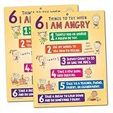 ZOCO – Behavior Management Chart (2-Pack) – Anger Control & Coping Tools for Kids – Home & School Calm Down Corner Supplies – Laminated Card with Magnets, 8.5" x 11"