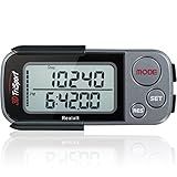 Realalt 3DTriSport Walking 3D Pedometer with Clip & Strap, eBook Included | 30 Days Memory, Accurate Step Counter, Walking Distance Miles/Km, Calorie Counter, Daily Exercise Time Monitor - Grey/Black