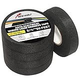 RED WOLF Wiring Harness Tape High Temp Wire Cable Loom Self-Adhesive Fabric Tape for Electrical Automotive Engine Harness Wrap Protection Noise Damping Cables Fixed 3/4 Inch x 50 FT 5 Rolls