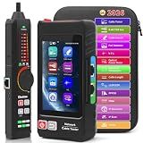 Multifunction RJ45 Network Caber Tester, 4" IPS Touch Screen UTP Cable Tester,Rechargeable Ethernet Cable Tracer,Support Network Tools, POE++ Detect,Cable Length Meter,RJ45 TDR Test,NCV,FTP (LT-600S)