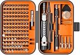 RARTOP Precision Screwdriver Set, 130 in 1 with 120 bits Repair Tool Kit, Magnetic Screwdriver Set with mini built-in box for Electronics iPhone Jewelers Game Console (130-IN-Orange)