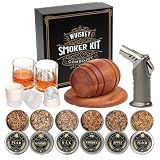 Whiskey Smoker Kit with Torch - 6 Flavors Wood Chips, 2 Glasses, 2 Ice Ball Molds - Cocktail Smoker Infuser Kit, Old Fashioned Drink Smoker Kit, Birthday Bourbon Whiskey Gifts for Men,Dad(NO Butane)