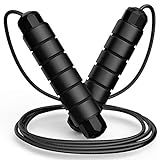 Jump Rope, Tangle-Free Rapid Speed Jumping Rope Cable with Ball Bearings for Women, Men, and Kids, Adjustable Steel Jump Rope with Foam Handles for Home Gym Exercise Fitness Workout Equipment & Slim Body