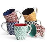 DOWAN Coffee Mugs Set of 6, 16 oz Large Porcelain Mug, Ceramic Tea Cups with Handle for Men Women, Mug Gift Set, Housewarming Wedding Gift