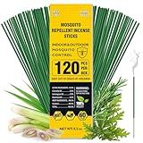 BugBai® Mosquito Repellent Outdoor Patio 120 PCS, Citronella Oil Mosquito Incense Sticks Indoor Home Pet Family Safe, Natural Plant-Based Bug Insect Barrier for Yard Garden Lawn Camping Fishing