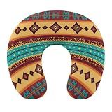 U-Shaped Travel Neck Pillows with Breathable Removable Cover Indiana Western Southwest Ethnic Tribal Navajo for Adults Office, Living Room, Train, Car, Airplane Use