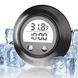 Silicone Cover Ice Bath Thermometer with Timer, Waterproof Floating Water Thermometer for Cold Plunge, Works with Ice Bath Tub Hot Tub Accurate Recovery(Black)