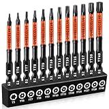 DYRECELVE 12-PCS Security Torx Bit Set 3IN Impact Magnetic T5-T40 Star Bits
