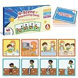Kasfalci Sequencing Cards, Sequence Game for Kids, Speech Therapy Materials for Autism, Improve Storytelling,Social Skills, Sentence Building, Preschool Learning Activities for Classroom & Homeschool