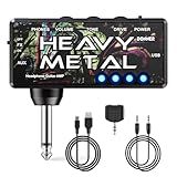 Donner Guitar Headphone Amp Heavy Metal USB Rechargeable Mini Pocket Headphone Amplifier for Electric Guitar