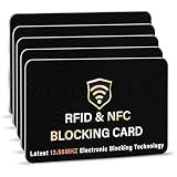 SaiTech IT 5 Pack RFID Blocking Card, One Card Protects Entire Wallet Purse, NFC Contactless Bank Debit Credit Card Protector ID ATM Guard Card Blocker–(Black)
