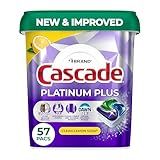 Cascade Platinum Plus Dishwasher Pods, Dishwasher Detergent, Dish Detergent Soap, Lemon, 57 Count