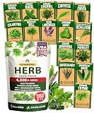 HOME GROWN Herb Seeds for Planting 15-Pack Massive Seed Count 4,300+ Seeds Non-GMO Heirloom | Extra Large | Culinary Herb Kit, Indoor Outdoor & Hydroponic | Grow Your Own Herbs | Gardening Gift