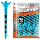 Full Choice100 Pack 3-1/4" Plastic Golf Tees, Enhanced Durability & Stability, Engineered to Minimize Friction and Side Spin