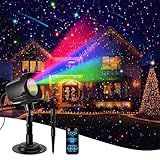 Christmas Projector Lights Outdoor, Thick Metal Housing Laser Light Projector, RGB 3 Colors Christmas Decorations Twinkles Moving Light Show, Holiday Projector for House/Garden/Party/Wedding
