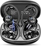 Wireless Earbuds, Sports Bluetooth 5.4 Headphones, Bass Sound 50Hrs Playtime Ear buds with Noise Cancelling Mic, Fast Charging Digital Display IPX7 Waterproof Earphones for Workout/Sports (Black)