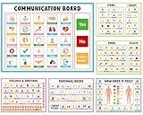 6Pcs Communication Board for Non Verbal Adults Picture Symbol Communication Cards Speech Therapy Tools for Autism Toddlers Kids Aphasia Stroke Patients Hospital Care Home Use Talking Placemats