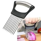 Stainless Steel Onion Holder for Slicing,Onion Slicer Holder,Onion Cutter for Slicing of Onions,Tomatoes,Avocados,Eggs and Other Vegetables,KItchen Utensils