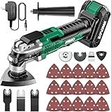KIMO 20V Cordless Oscillating Tool Kit with 26-Pcs Accessories, Max 21000 OPM, 6 Variable Speed & 3° Oscillating Angle, Battery Powered Oscillating Multi-Tool for Cutting Wood/Nailing/Scraping/Sanding
