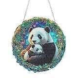 Skyboda Panda Diamond Art Hanging Kit for Adult, Special Shaped Rhinestone, Double Sided DIY Acrylic Diamond Art Painting Window Pendants Home Garden Wall Hanging Kits Hanging Ornament
