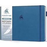 Clever Fox Notary Journal – Horizontal Notary Public Journal of Notarial Acts – Hardcover Notary Log Book – Notary Supplies – 378 Record Entries, Numbered Pages, Hardcover, 10”x7” (Dusty Blue)