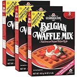 Classique Fare Belgian Waffle Mix - Makes Light and Crisp Waffles, Pancakes, Muffins and Crepes - Works with Griddle Maker - Fast and Fresh Breakfast Foods - 16 OZ Boxes (Pack of 3)
