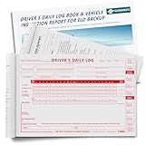 ELD Backup Driver Daily Log Book with Daily Recap & Detailed Drivers Vehicle Inspection Report(2 in 1), 2-Ply Carbonless, 16 Sets of Forms per DOT Log Book for Truck Drivers, 5.5" x 8.5", 1 Pack