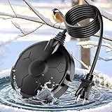 Bird Bath Heater for Outdoors in Winter, 120W Birdbath Heaters for Outdoor Bird Bath Deicer Pond De-icer with Thermostatically Control, Heated Bird Bath Water Heater for Bird Chicken Livestock (Black)
