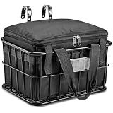CDYWD Bike Basket Front with Removable Liner Bag, Large Bicycle Front Basket for Men Women, Heavy Duty Metal Bike Cargo Basket for Adult Bikes, Ebike, Electric Bike, Mountain Bike, City Bike, Cruiser