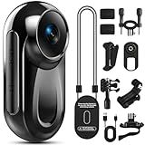 Mini Body Camera 1080P, 512G Thumb Vlogging Cam Hands-Free Recording, Tiny Portable Action Camera with 360° Rotate Clip & Magnetic Clip, Wearable Video Recorder for Traveling, Motorcycle (No SD Card)
