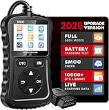 XIAUODO OBD2 Scanner Car Code Reader Support Voltage Test Plug and Play Fixd Car CAN Diagnostic Scan Tool Read and Clear Engine Error Codes for All OBDII Protocol Vehicles Since 1996（Black）