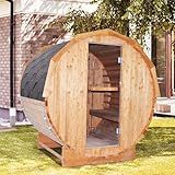 OUTEXER Outdoor Traditional Sauna 4-5 Person Wooden Saunas, 6’x6’Steam Wet Finnish Carbonized Spruce Wood Sauna 240V with 4.5KW Heater,Sauna Stone,Water Bucket,Ladle,LED Lights
