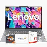 Lenovo Ideapad Laptop with Microsoft Office 365, AMD Ryzen 5 5625U (Outperforms i7-1260U), 15.6" FHD Display, 16GB RAM, 2TB SSD, Backlit Keyboard, HDMI, SD Card Reader, Windows 11 Pro, WOWPC USB