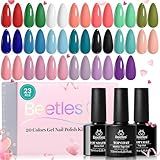 Beetles Spring Gel Polish Set - 20 Colors Red Green White Black Nude Spring Gel Nail Polish with Base Top Coat Trendy Colors Uv LED Lamp Salon DIY at Home Nails Gifts for Women Vibrant Subtle