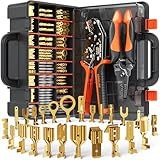 SOMELINE Wire Terminal Crimping Tool Kit,2.8/3.9/4.8/6.3mm Male Female Disconnect Terminals,AWG 24-14 Crimping Pliers for Molex 2.13/2.36mm, AMP - TE CONNECTIVITY Connectors,With Wire Stripper Set