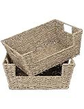 StorageWorks Pantry Baskets for Organizing, Storage Baskets, Seagrass