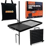 Adventure Seeka 24" Heavy Duty Folding Campfire Grill, Compact Swivel Grill Design, Food-Safe Cooking Surface, Grate & Griddle for Campfire Cooking, Australian Owned